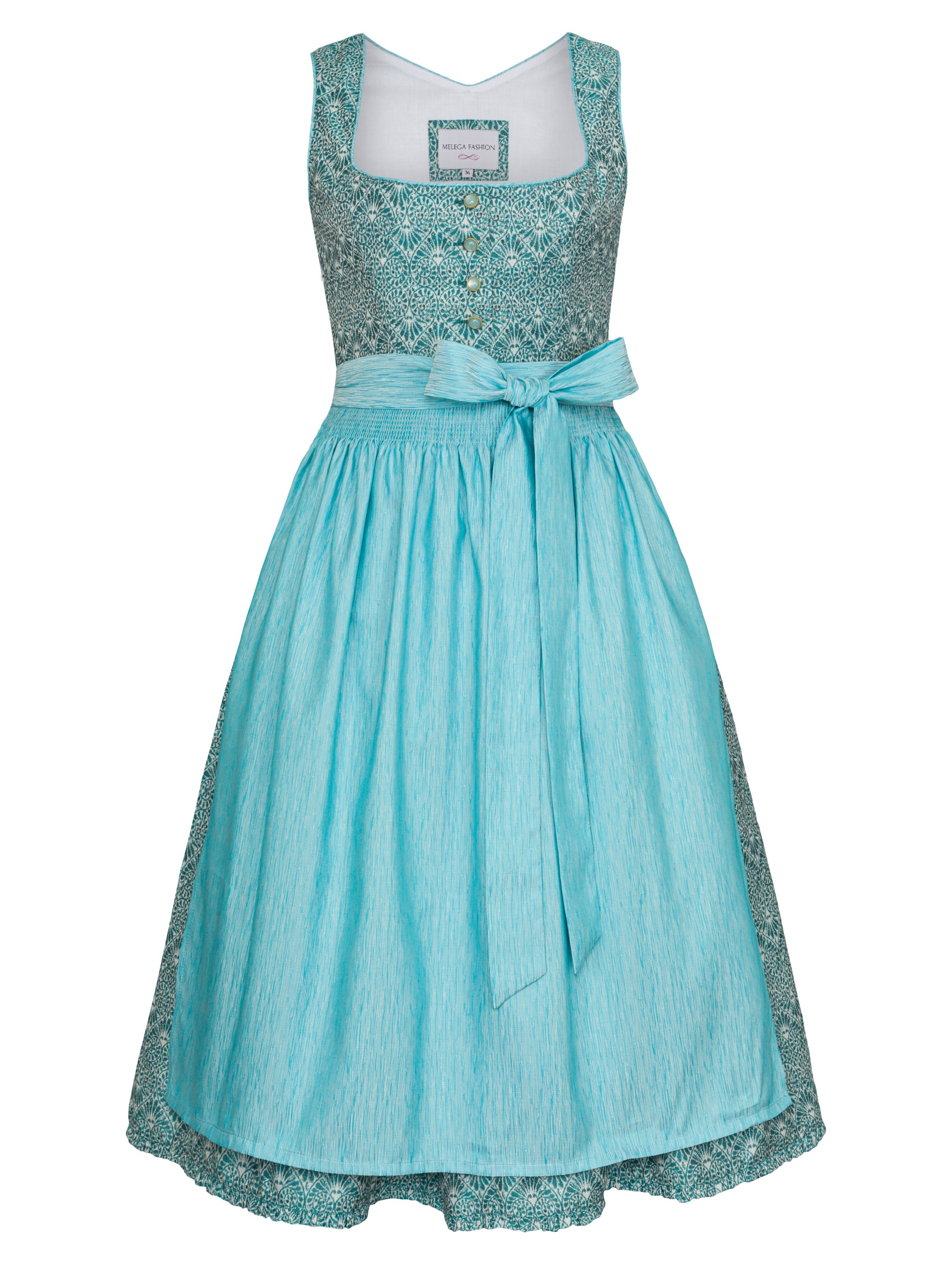 75 cm - Dirndl "Noemi" in türkis von Alpenfee exclusive