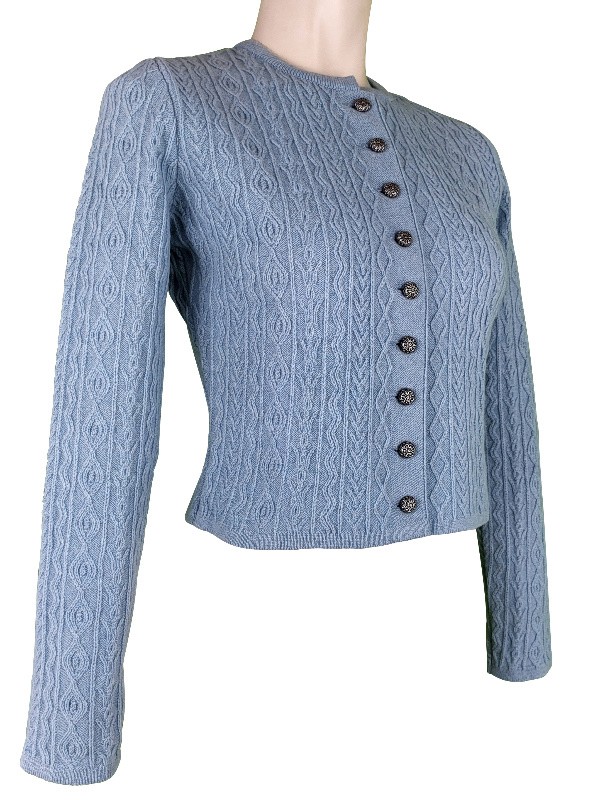 Astrifa - Strickjacke Olbia in aqua aus Merinowolle