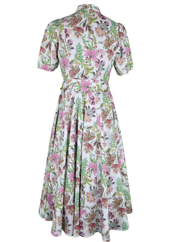 Wenger - Baumwoll Kleid in Rosé Print mit Ballonarm - 80 cm