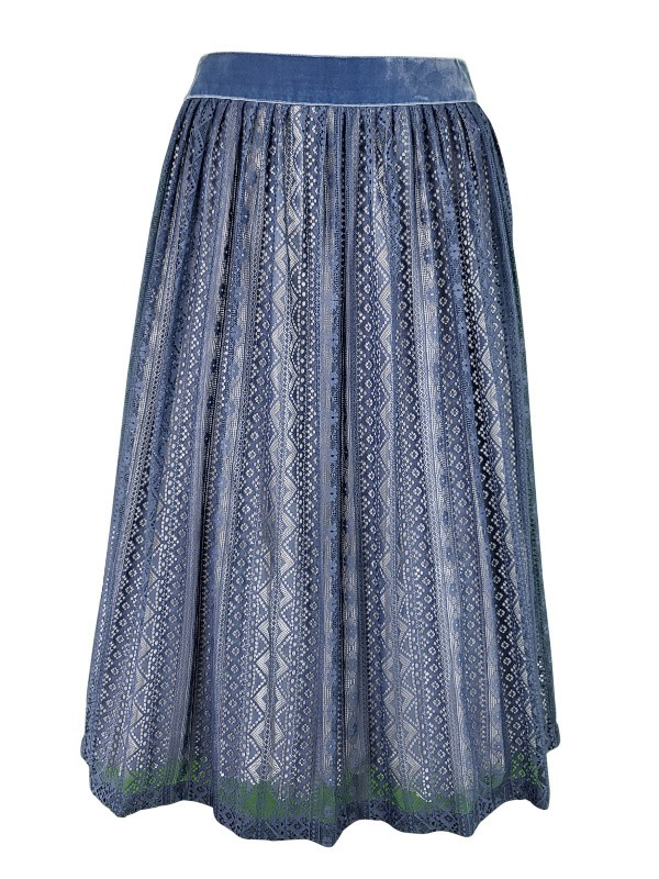 70 cm - Dirndl-Schürze aus Spitze mit Schließe in jeans von Berwin