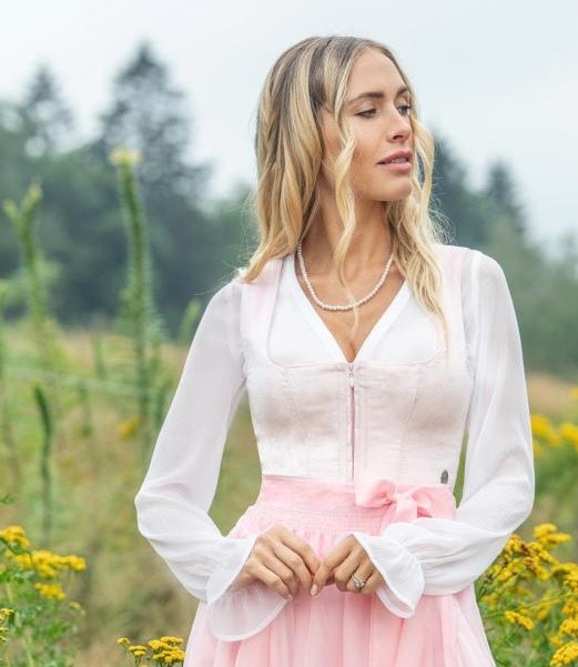 Marjo - Dirndlbluse Anstein weiß mit Ballonarm