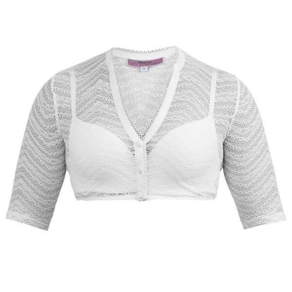 Marjo - Dirndlbluse Bruckberg offwhite mit Halbarm