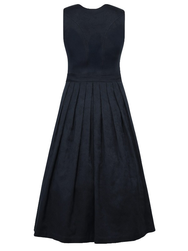 Marjo - Dirndl Rosenau Midnight mit Schließe an der Schürze - 75 cm