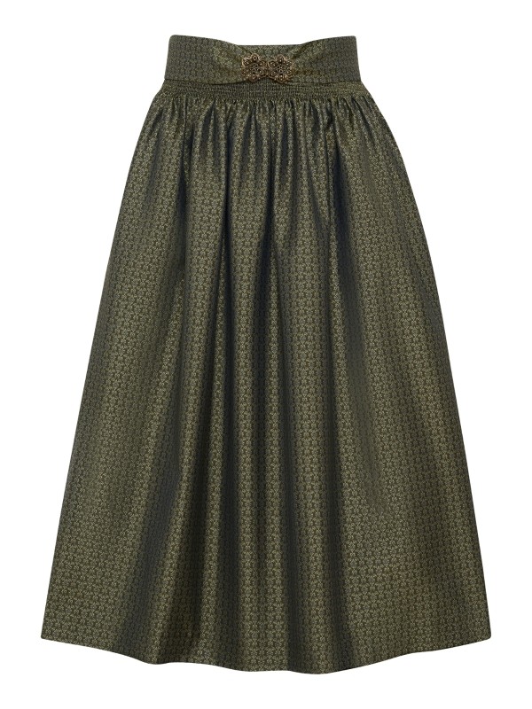 80 cm - Jacquard Dirndl-Schürze gestiftelt mit Schließe in oliv von Berwin
