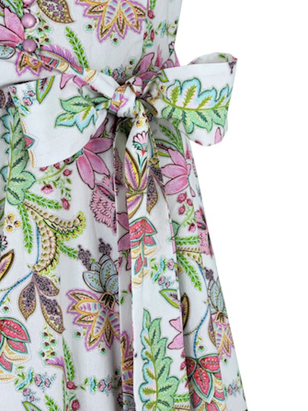 Wenger - Baumwoll Kleid in Rosé Print mit Ballonarm - 80 cm