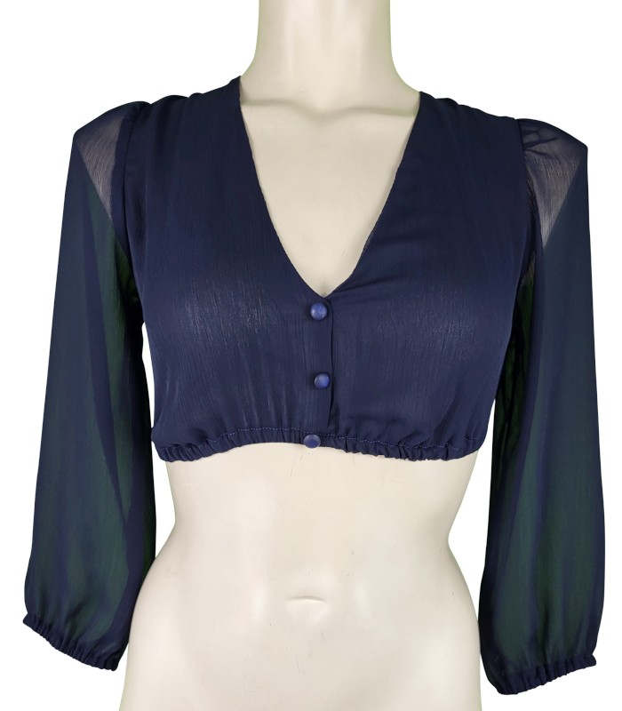Dirndlbluse Petra in marine mit Ballonarm - Wenger