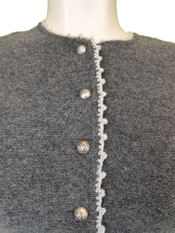 Astrifa - Strickjacke "Capri" mit Schoßerl aus Merinowolle in grau