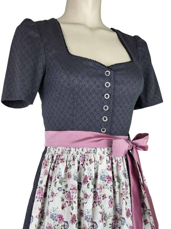 70 cm - Dirndl Waris mit Arm in schwarzgrau von Wenger