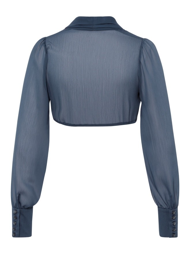 Dirndlbluse Kelly grau mit Ballonarm - Heimatglück