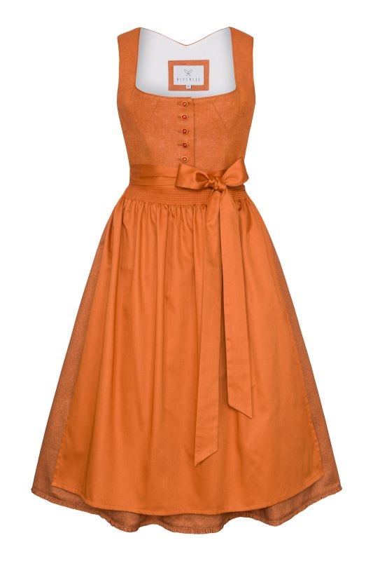 Alpenfee - Leinen Dirndl Alva Rost - 70 cm