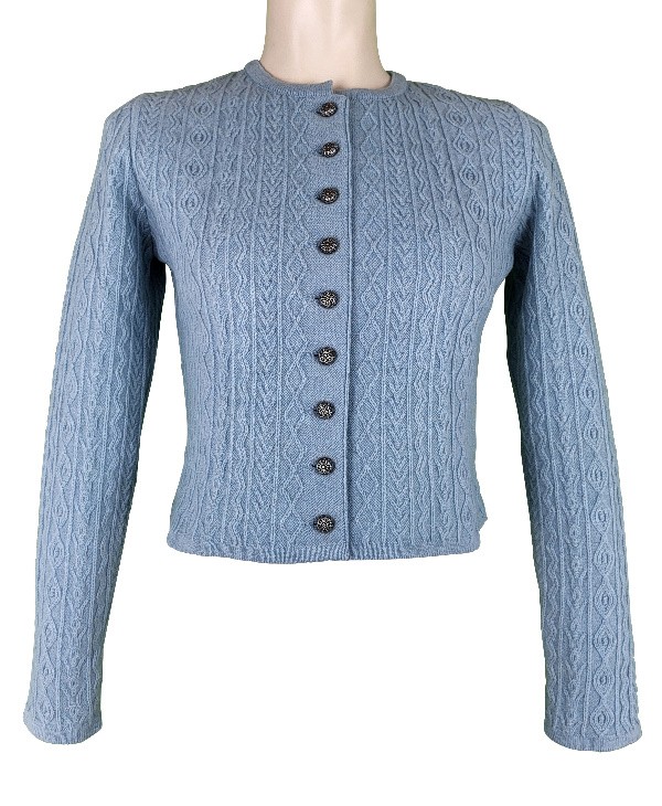 Astrifa - Strickjacke Olbia in aqua aus Merinowolle