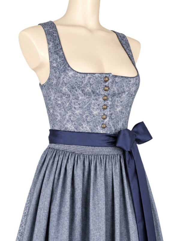 Hammerschmid - Baumwoll Dirndl Pillersee in Blau - 80 cm