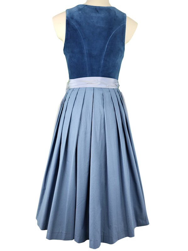 70 cm - Dirndl "Wiessee" mit Samtmieder in rauchblau von Hammerschmid