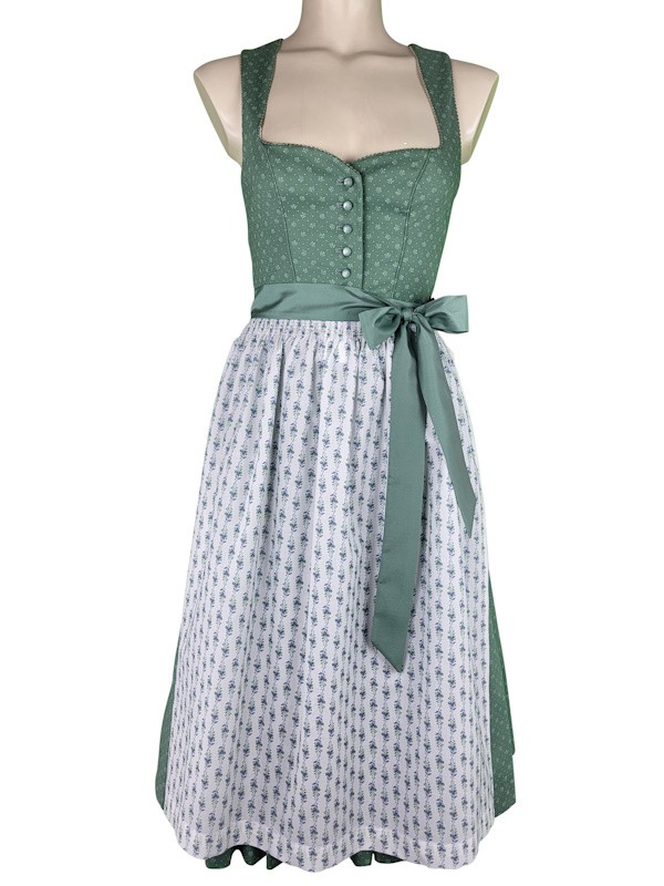 Wenger - Baumwoll Dirndl Doris in salbeigrün - 70 cm
