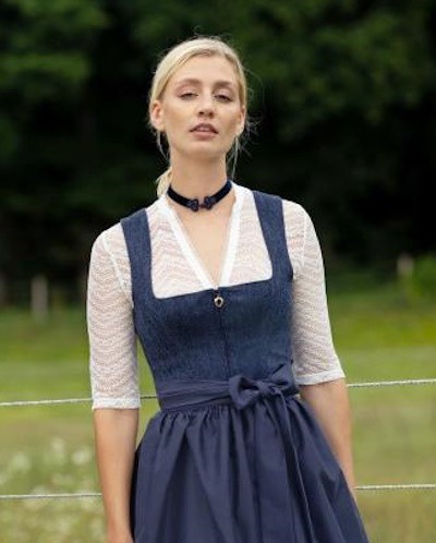 Marjo - Dirndlbluse Bruckberg offwhite mit Halbarm