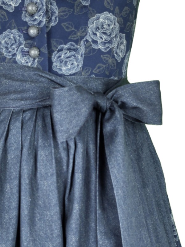 Hammerschmid - Dirndl Rothsee in dunkelblau mit Rosendruck - 80 cm