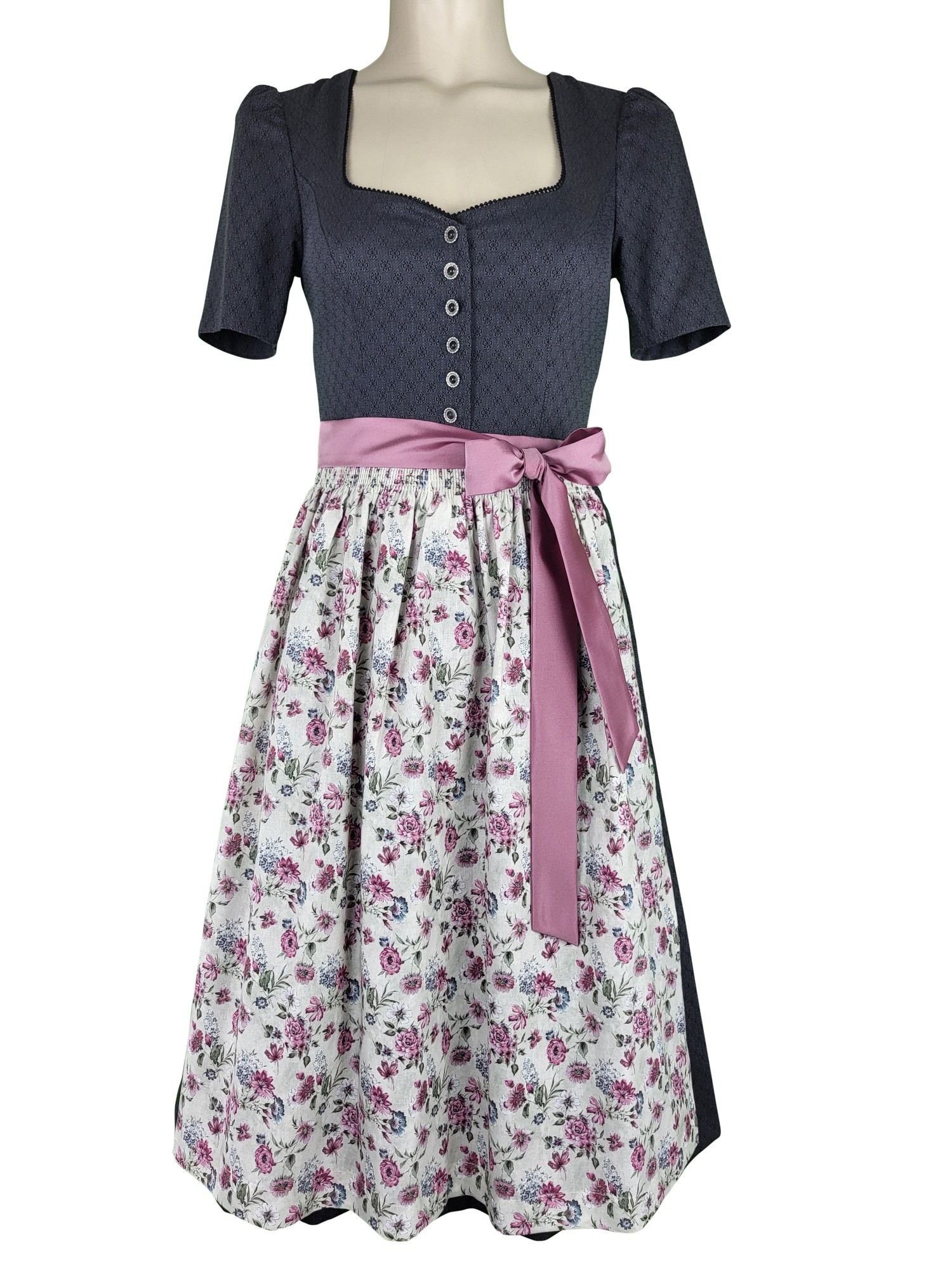 70 cm - Dirndl Waris mit Arm in schwarzgrau von Wenger