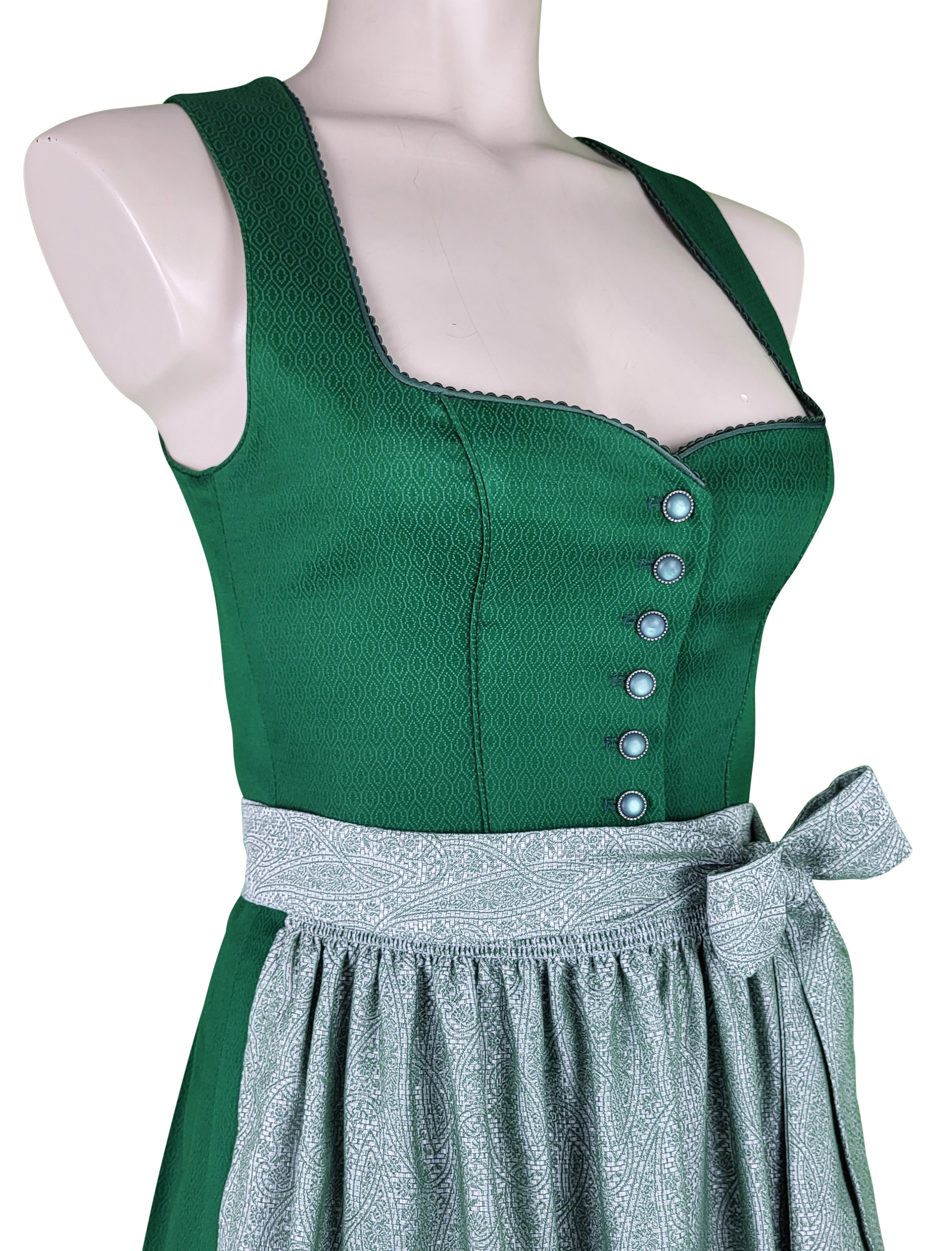Wenger - Baumwoll Dirndl Dagmar in grasgrün - 70 cm
