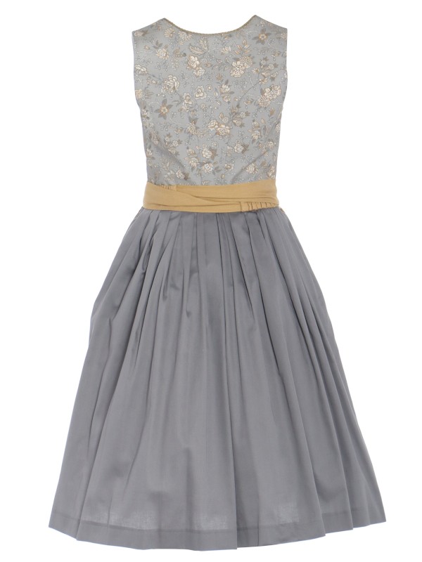 75 cm - Dirndl in hellgrau mit messing - Berwin
