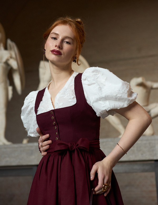 Madame Marie - Dirndlluse Isalda Off White mit Ballonarm