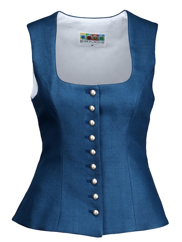 Leinen Mieder in mittelblau von Berwin & Wolff