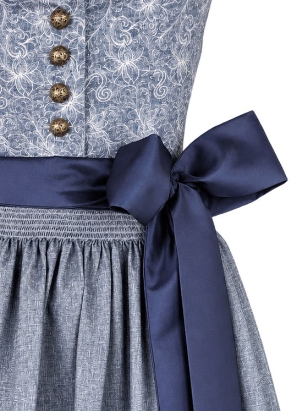 Hammerschmid - Baumwoll Dirndl Pillersee in Blau - 80 cm