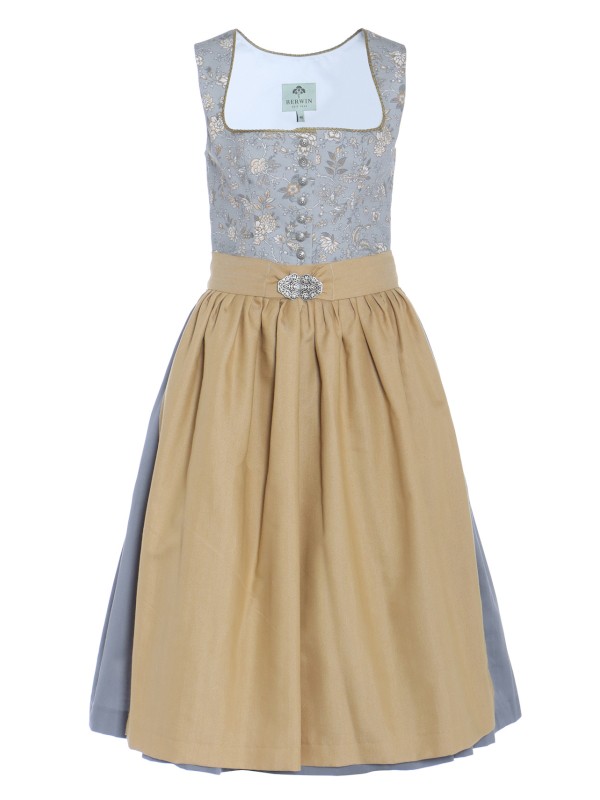 75 cm - Dirndl in hellgrau mit messing - Berwin