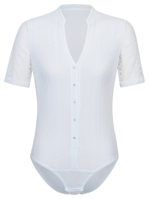Spitzen Body "Rosa" mit Stehkragen - Waldorff
