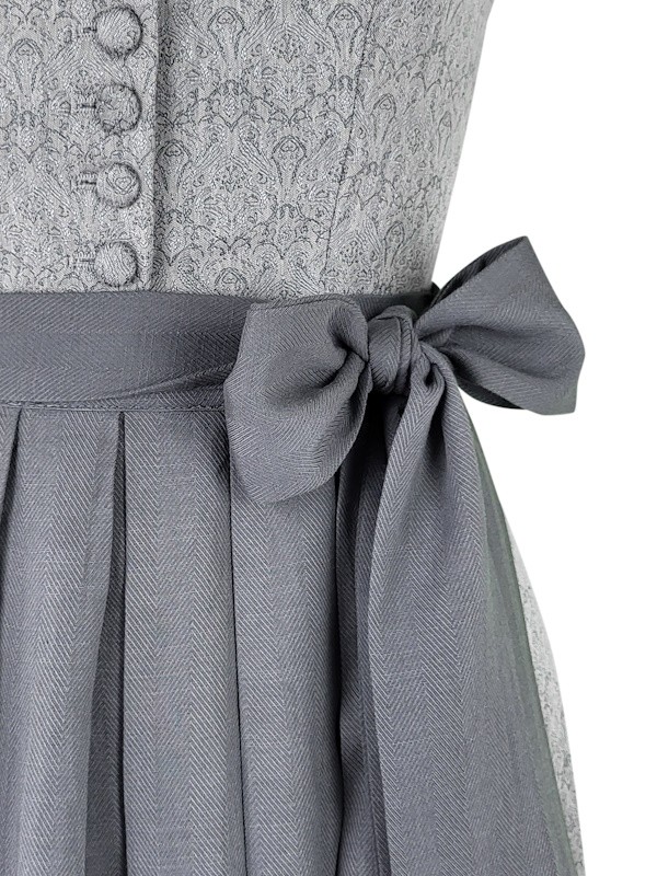 Krüger - Dirndl Cyndra in grau mit Herzborte - 70 cm