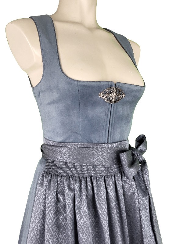 70 cm - Dirndl Cari in grauem Samt von Krüger
