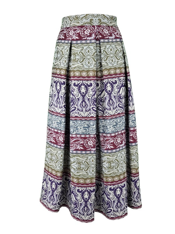 Berwin - 80 cm - Rock oliv/beere mit Kellerfalten