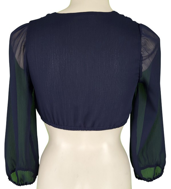 Dirndlbluse Petra in marine mit Ballonarm - Wenger