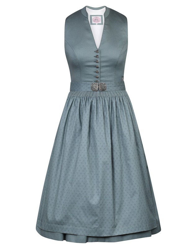 Marjo - Dirndl Mindelstetten mit Stehkragen in jadegrün - 65 cm