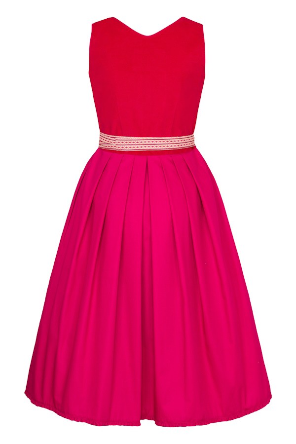 Alpenfee - Dirndl Leonie mit Babycord in pink - 70 cm