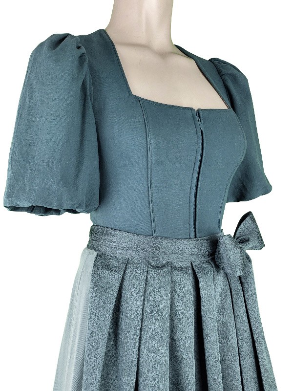 Krüger - Dirndl Stacey mit Arm in Petrol - 70 cm