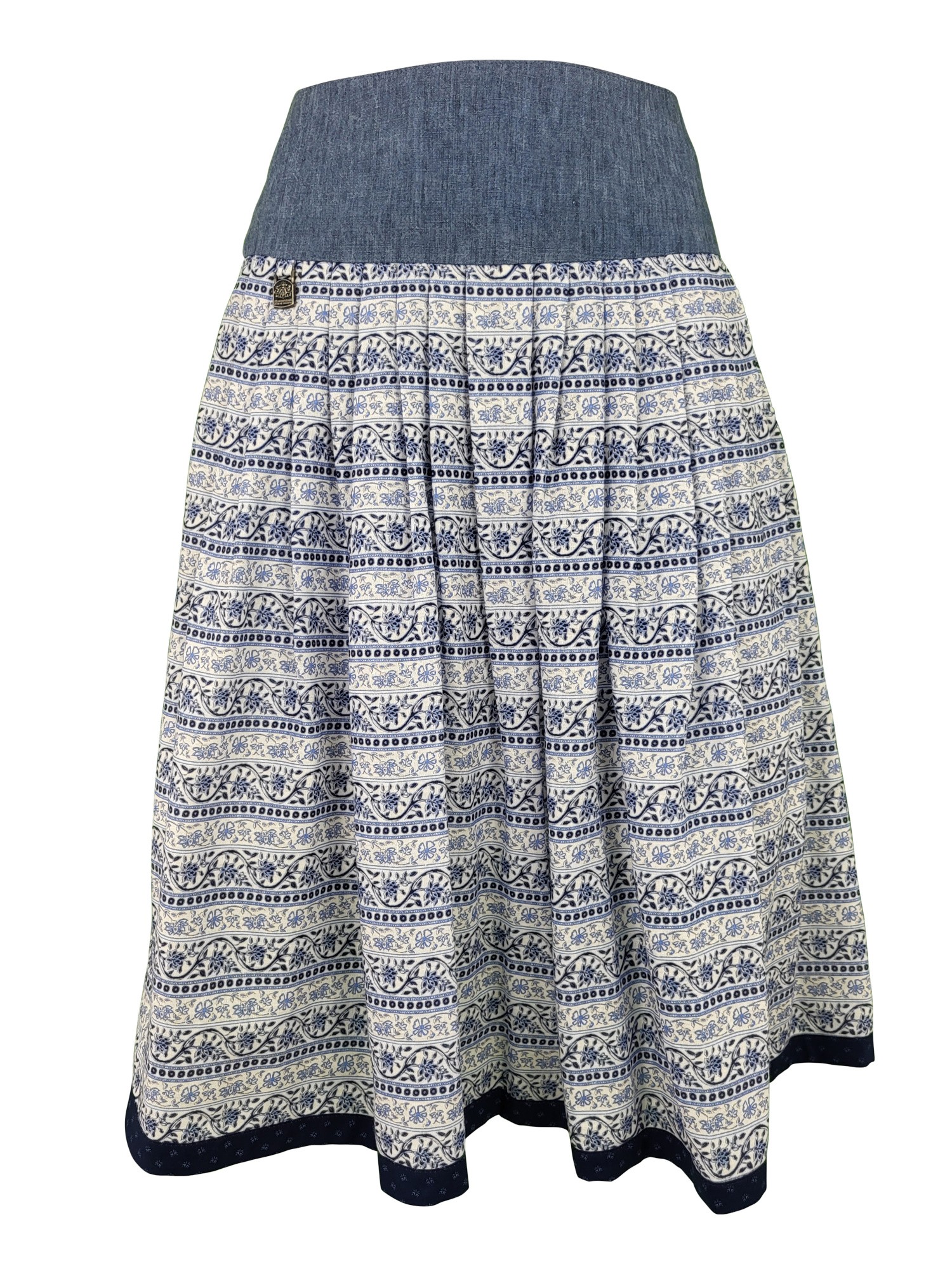 Hammerschmid - Trachtenrock Passau mit Sattelbund in blau - 65 cm
