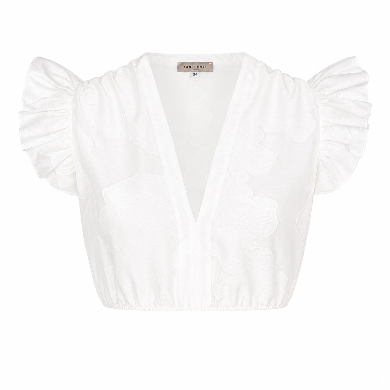 CocoVero - Dirndlbluse Caroline Floral White und Flügelarm