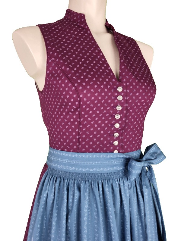 70 cm - Dirndl "Zitta" mit Stehkragen in weinrot - Wenger