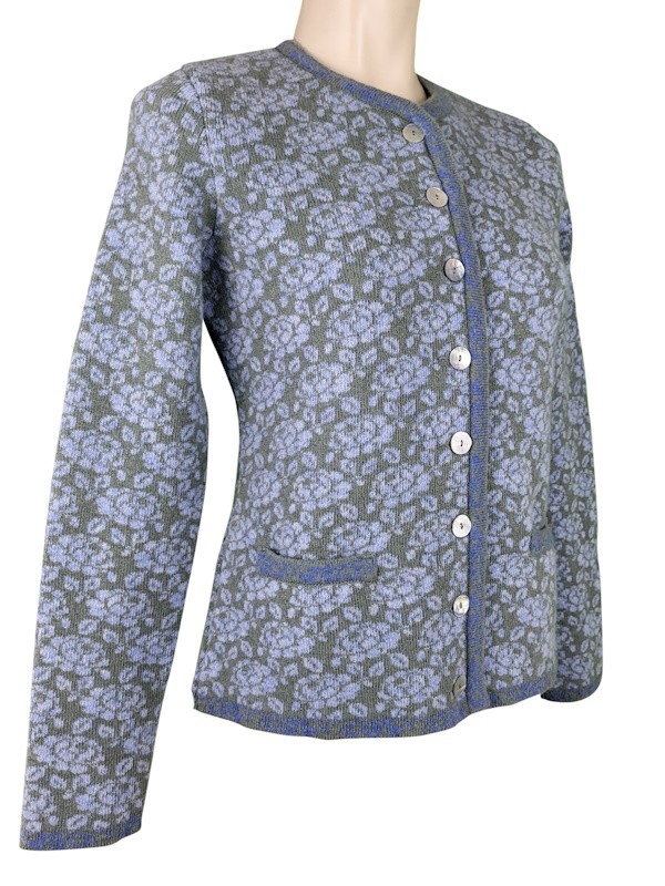 Astrifa - Strickjacke Thalgau in Agave mit Hellblau