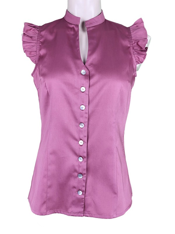 Berwin - Baumwoll Bluse in Mauve mit Flügelarm