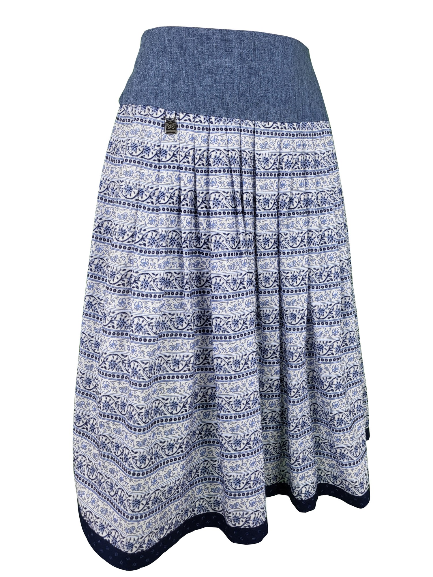 Hammerschmid - Trachtenrock Passau mit Sattelbund in blau - 65 cm