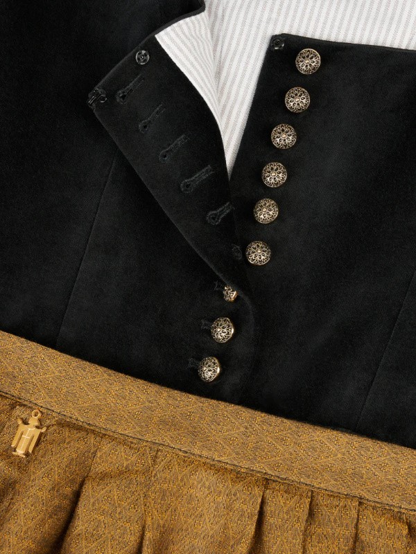 Heimatglück - Dirndl Monaco schwarz Samt - 75 cm