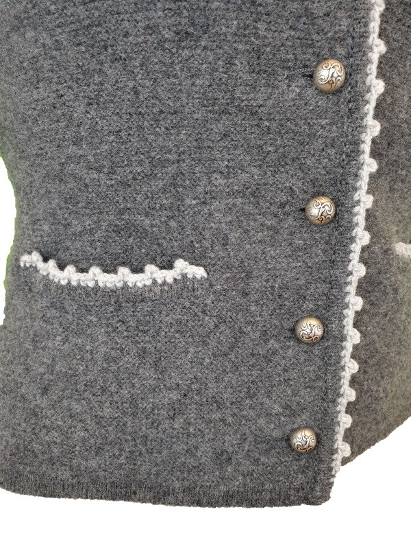 Astrifa - Strickjacke "Capri" mit Schoßerl aus Merinowolle in grau