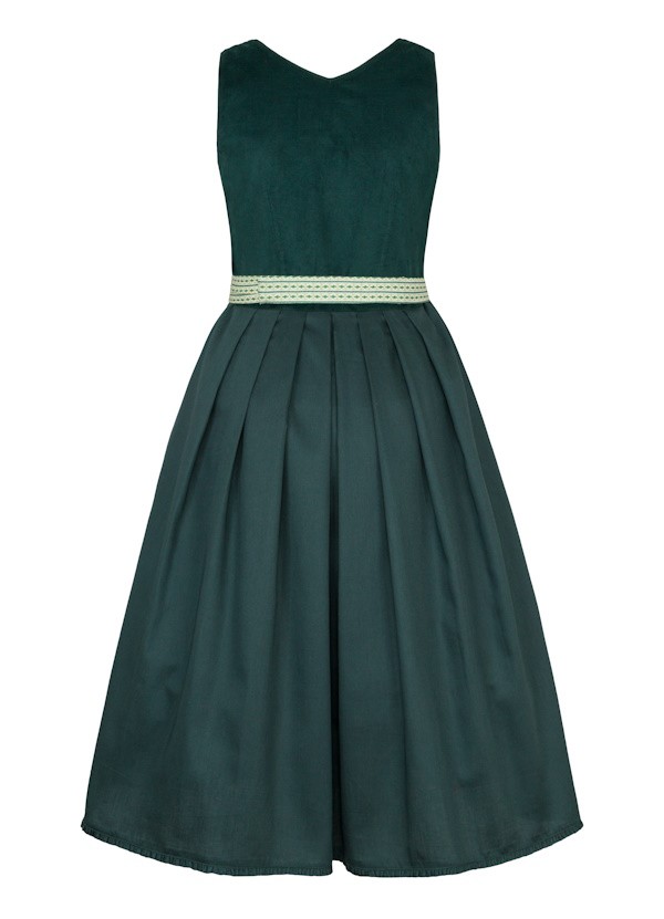Alpenfee - Dirndl Leonie mit Babycord in tanne - 70 cm