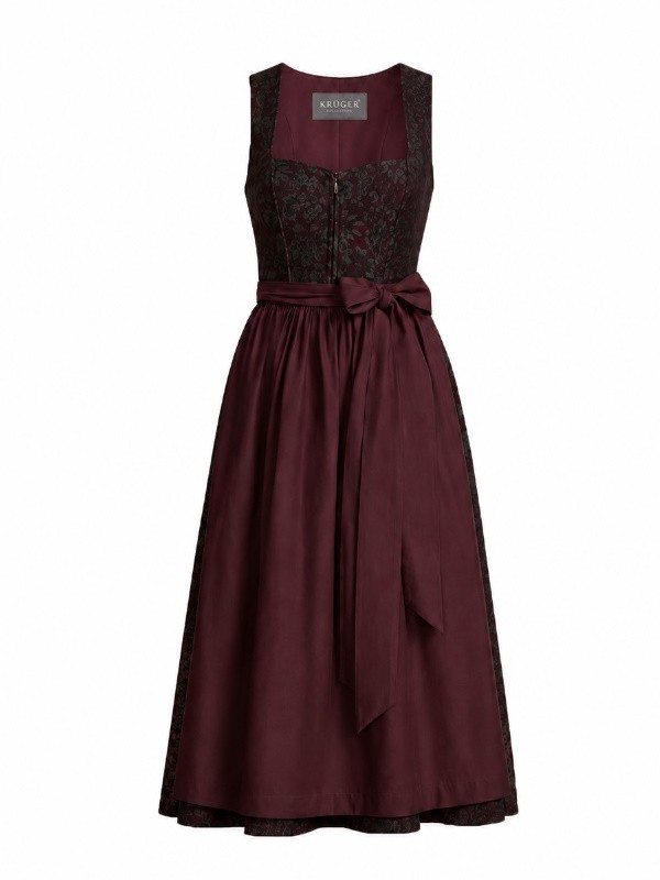 Krüger - Dirndl Kada in  bordeaux mit grau - 80 cm