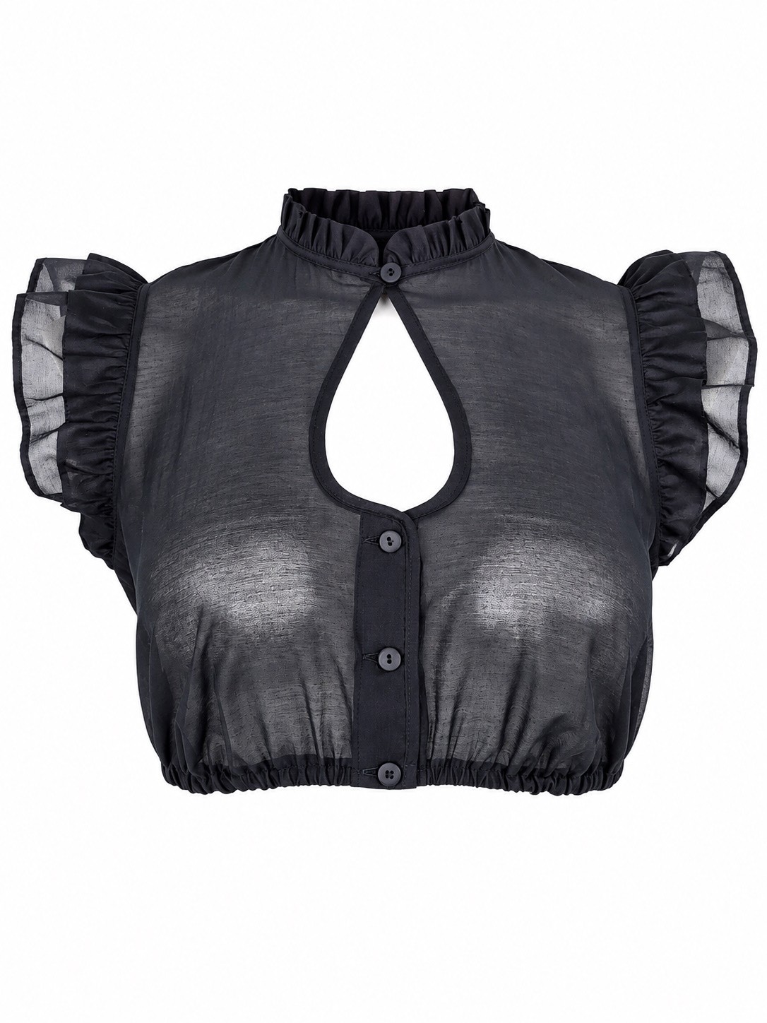 Wenger - Dirndlbluse Johanna in Schwarz mit Flügelarm
