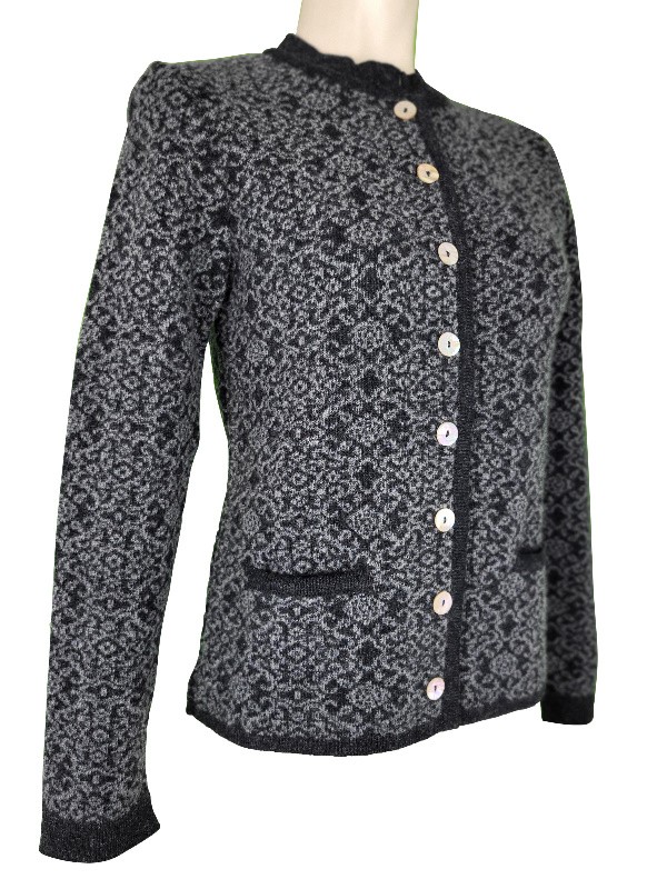Astrifa - Strickjacke Neuwald in anthrazit aus Merinowolle