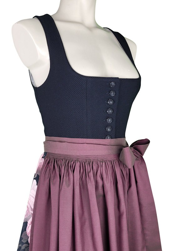 Hammerschmid - Dirndl Pillersee in schwarz mit Rosenrock -  70 cm