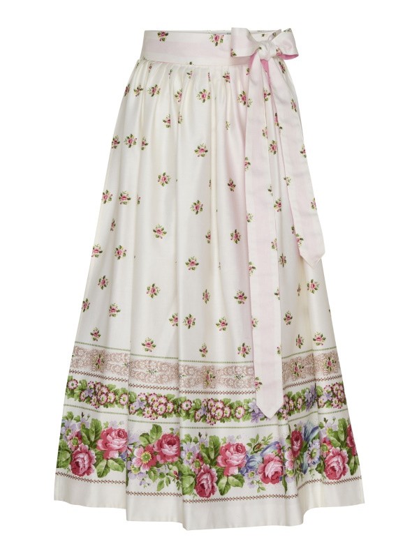 80 cm - Baumwoll Dirndl-Schürze mit Rosendruck von Berwin