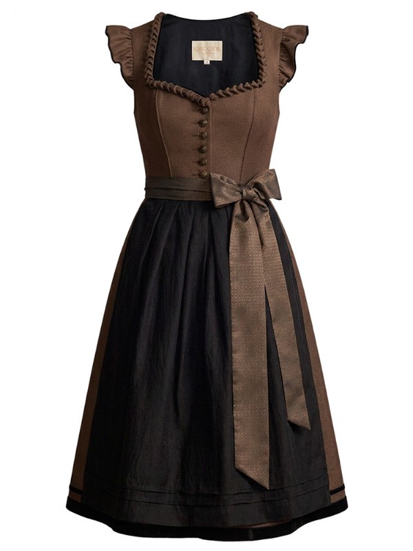 Krüger - Dirndl Gerena mit Flügelarm in braun - 70 cm
